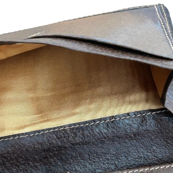 1970s Vintage Gucci Supreme Monogram Canvas Leather GG Gold Clasp Clutch Wallet - Picture 15 of 16